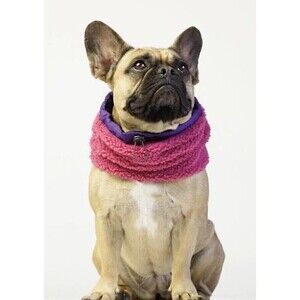 NEW Canada Pooch Dog Warm Snood Pink with Purple Large with Toggle